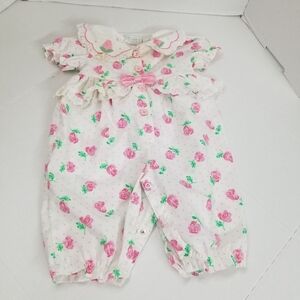 Floral Baby Romper with Pink Roses